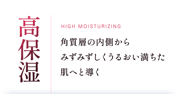 高保湿 角質層の内側からみずみずしくうるおい満ちた肌へと導く