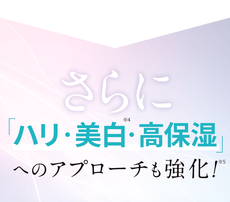さらに「ハリ・美白※4・高保湿」へのアプローチも強化！※5