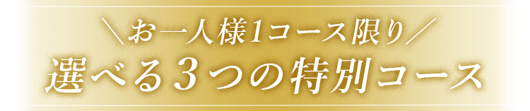 お一人様1コース限り 選べる3つの特別コース