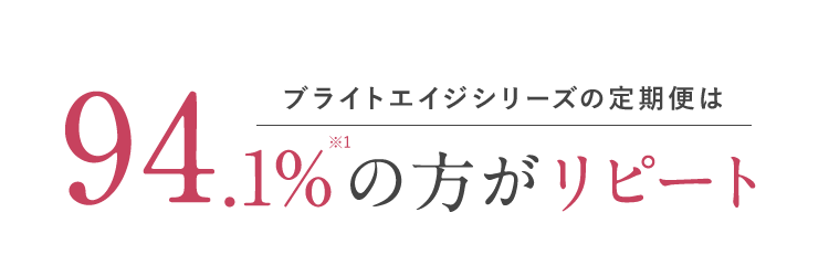 ブライトエイジシリーズの定期便は95.3%の方がリピート