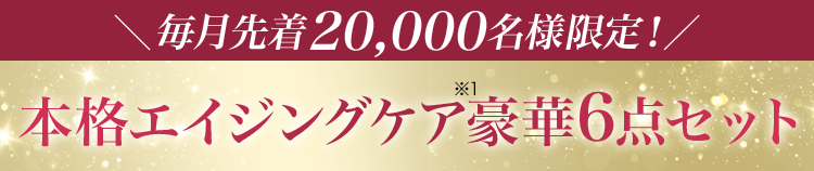 毎月先着20,000名様限定!本格エイジングケア豪華6点セット