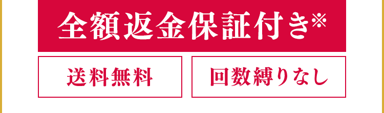 全額返金保証付き※ 送料無料 回数縛りなし