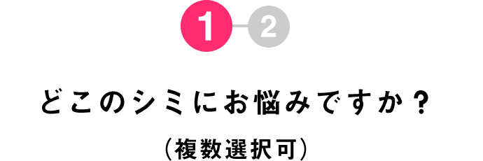 Q1 どこのシミにお悩みですか？（複数選択可）
