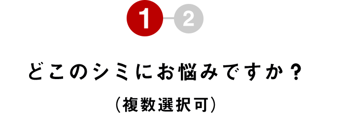 Q1 どこのシミにお悩みですか？（複数選択可）