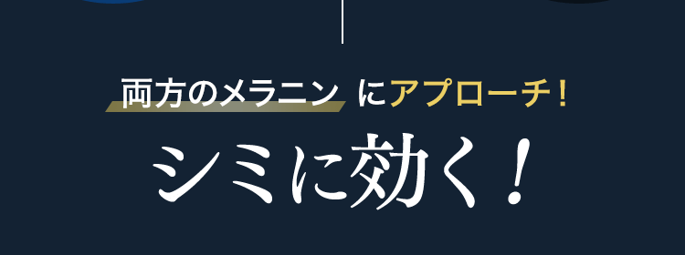 両方のメラニンにアプローチ！シミに効く！