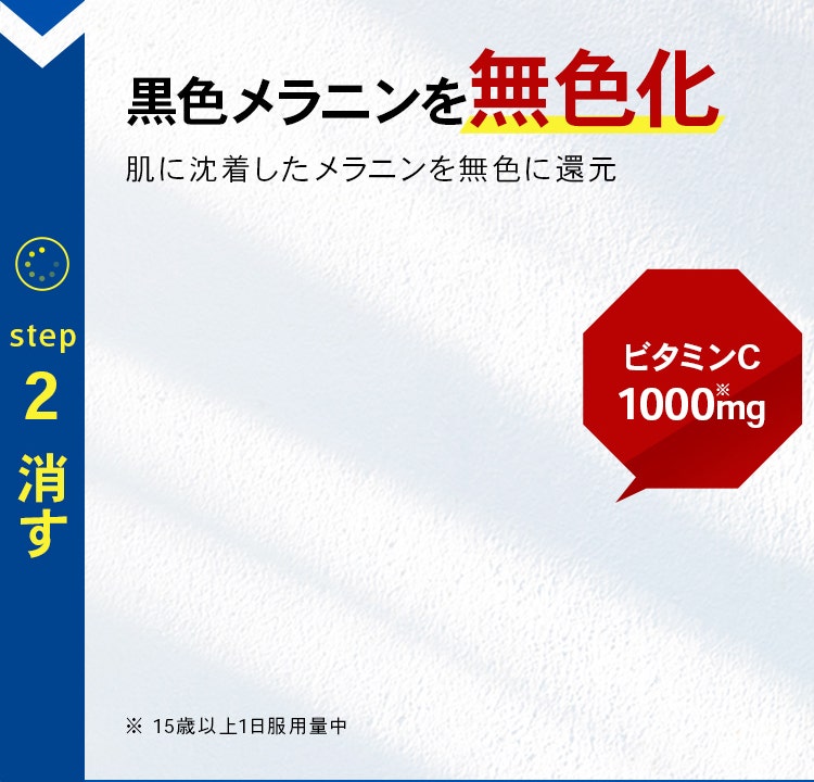 step02 消す 黒色メラニンを無色化