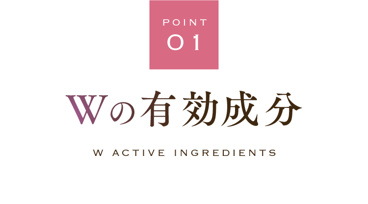 【POINT 01】Wの有効成分 W ACTIVE INGREDIENTS