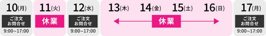 8月13日(木)～15日(土)休業